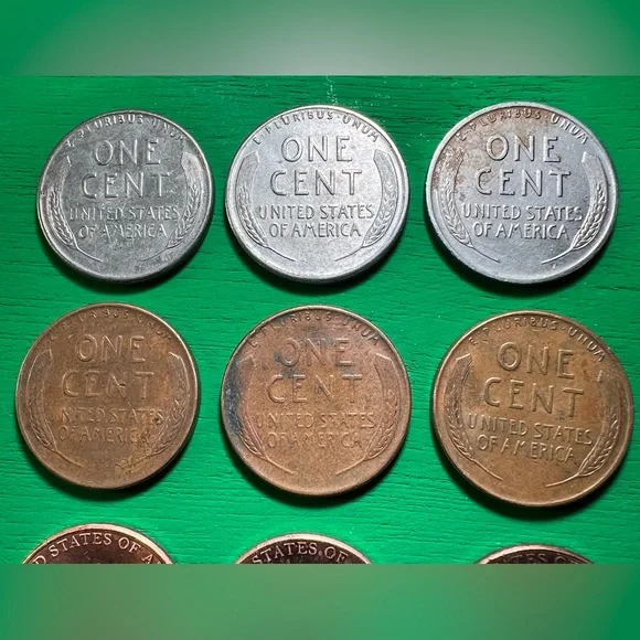 ⚫️ Vintage - All 3 Mints - 1943 Steel Pennies - War Time Wheaties - Collectible - Picture 8 of 16